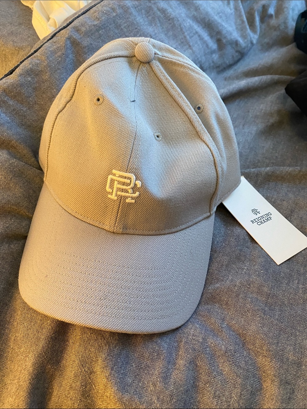 Reigning champ grey Embroidered Logo Baseball Cap